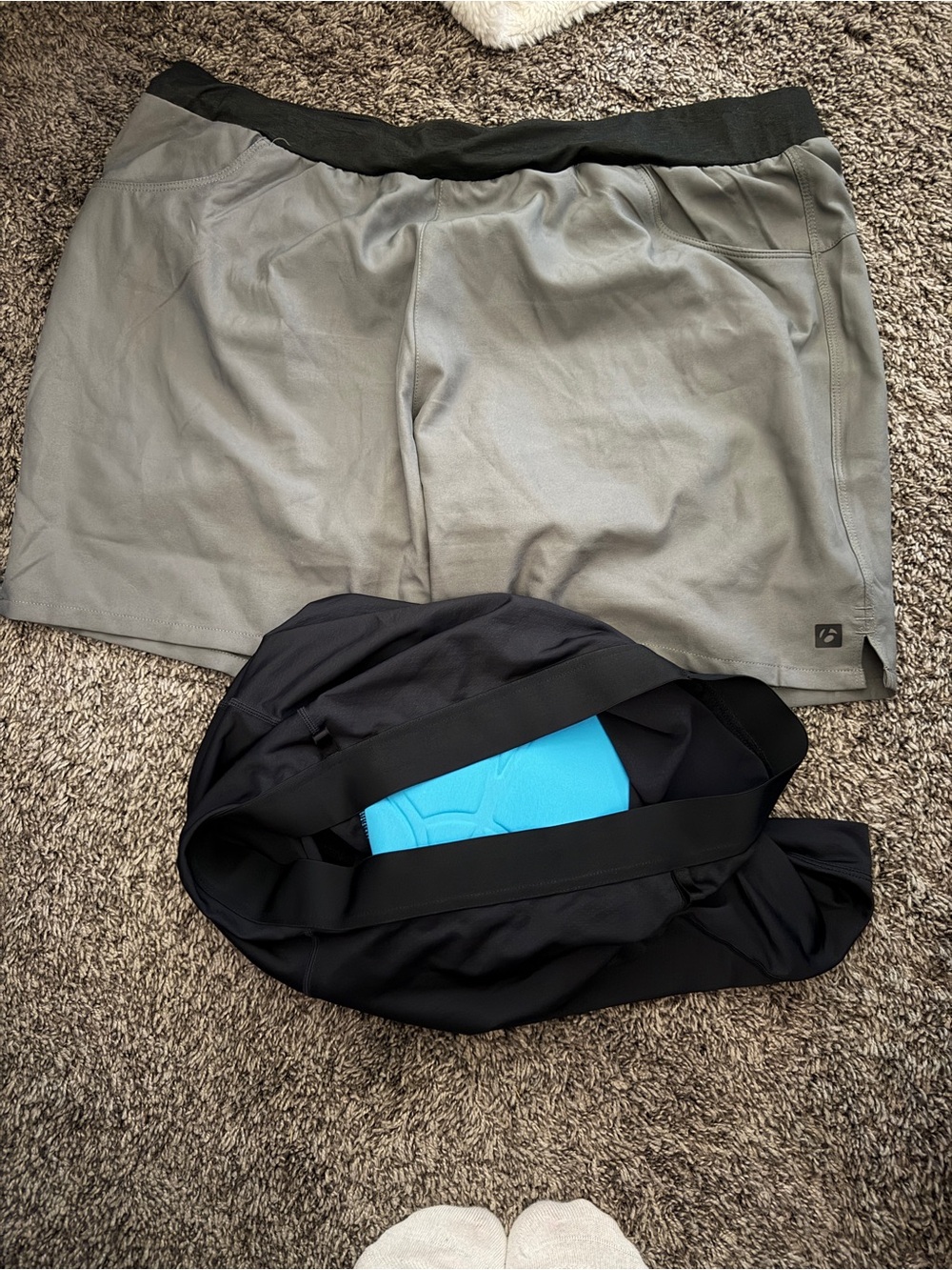 Women’s Gray Bike Shorts with Black Waistband